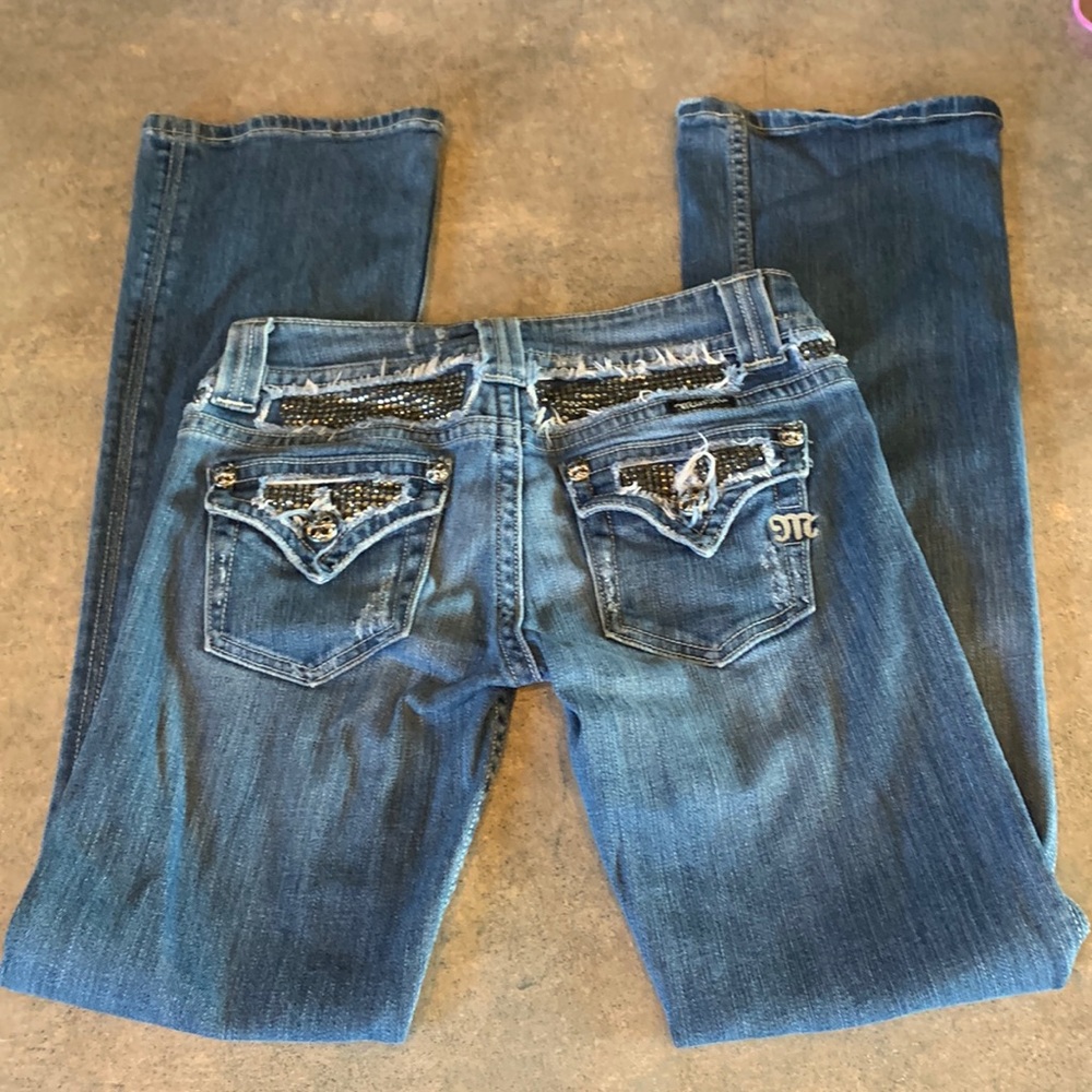 Miss Me Distressed Embellished Jeans 26